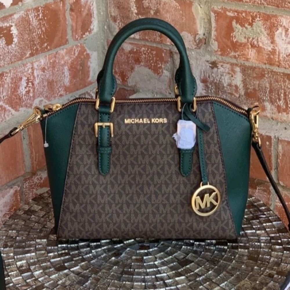 Michael Kors Women's Green Medium CIARA Messenger Top Zip Satchel Crossb… - Picture 16 of 16